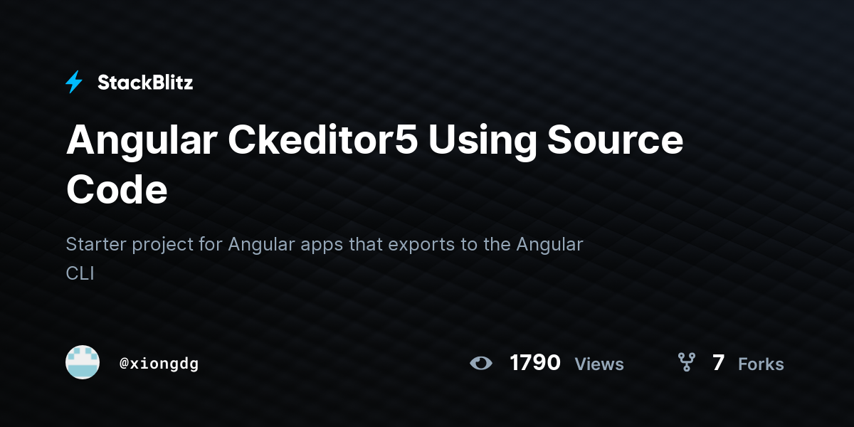 Angular Ckeditor5 Using Source Code - StackBlitz
