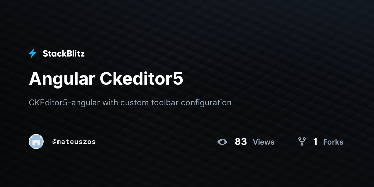 Angular Ckeditor5 - StackBlitz