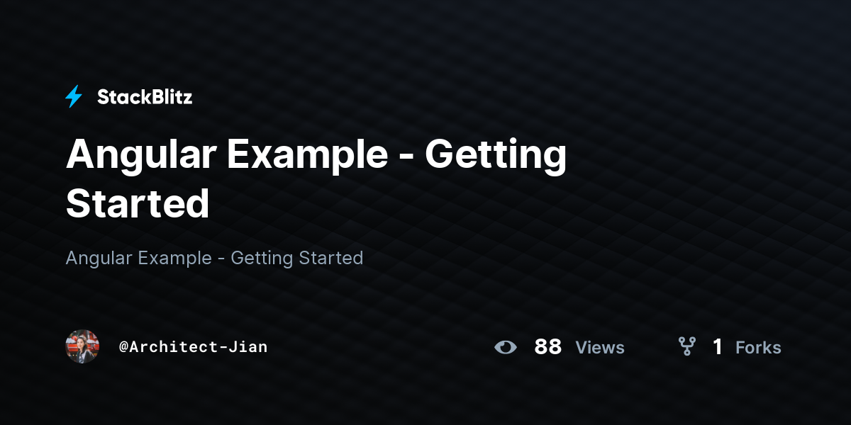 Angular Example - Getting Started - StackBlitz
