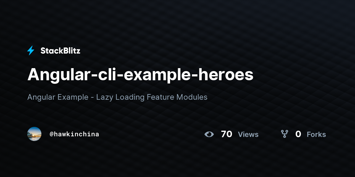 Angular-cli-example-heroes - StackBlitz