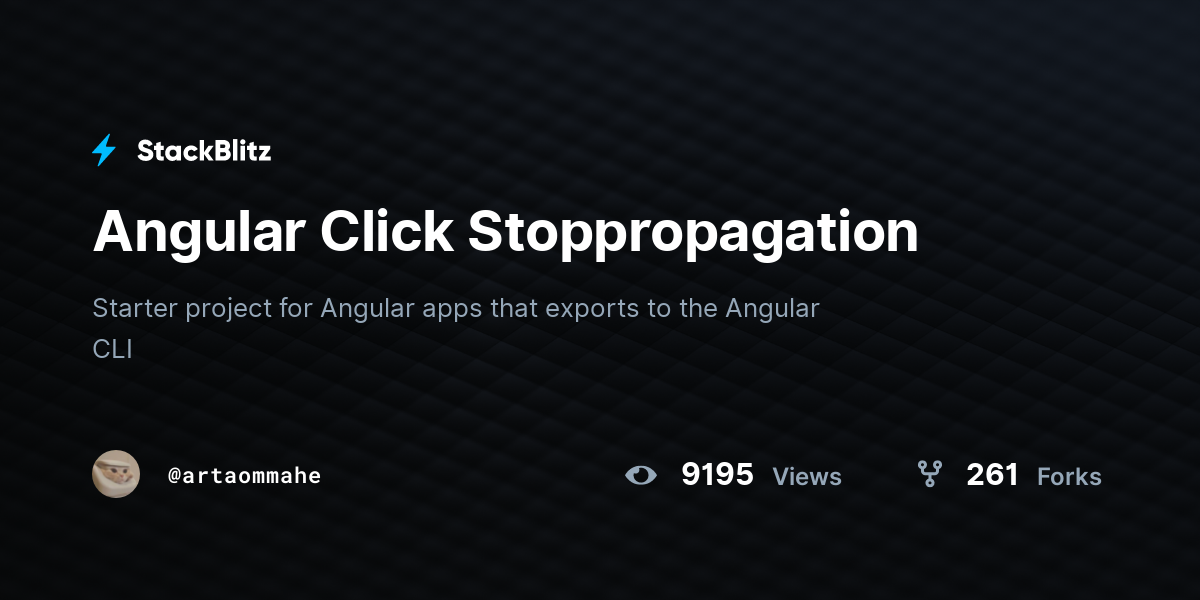 Angular Click Stoppropagation - StackBlitz