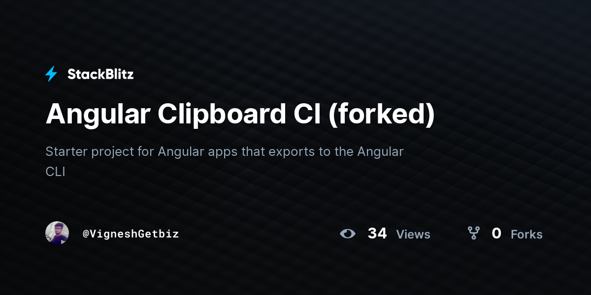Angular Clipboard Cl (forked) StackBlitz