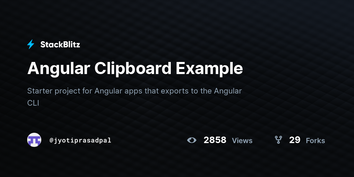 Angular Clipboard Example - StackBlitz
