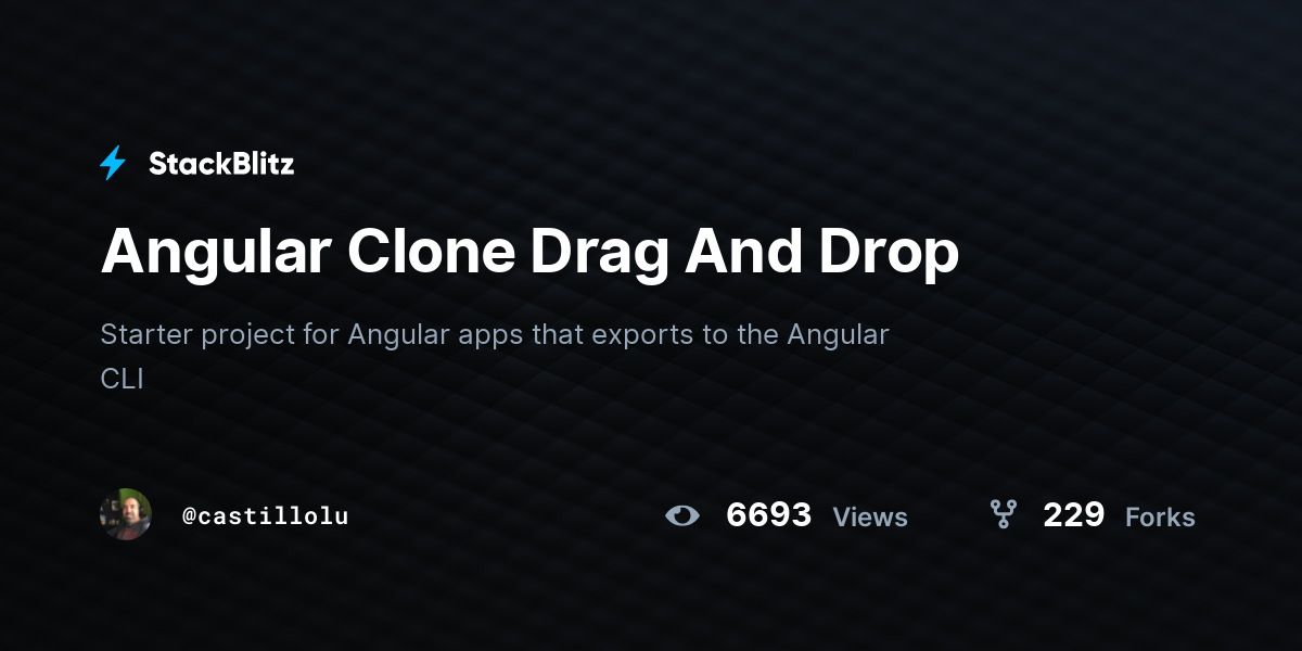 Angular Clone Drag And Drop - StackBlitz