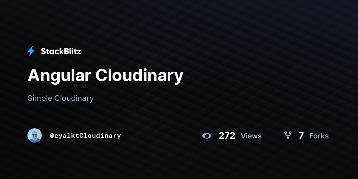 Angular Cloudinary - StackBlitz