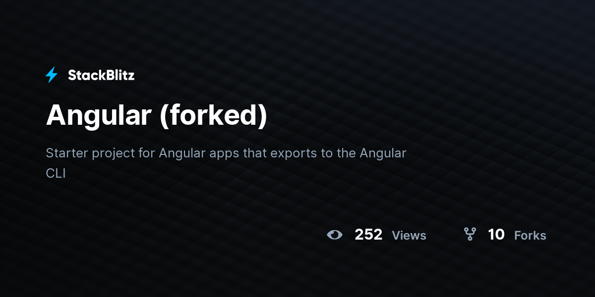 Angular (forked) - StackBlitz
