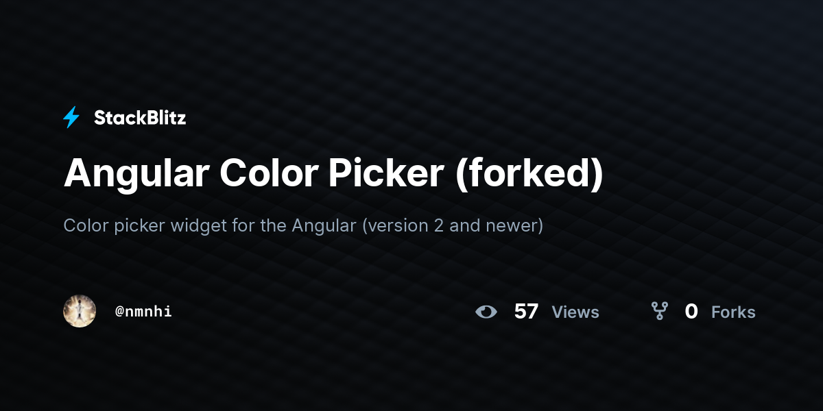 Angular Color Picker (forked) StackBlitz