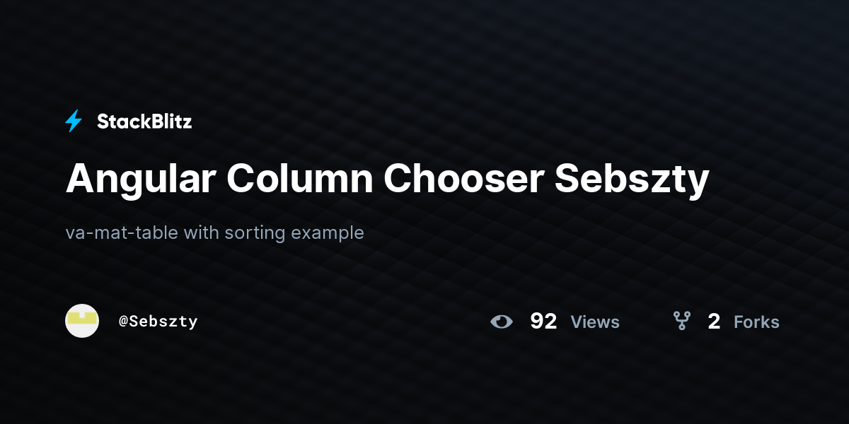 Angular Column Chooser Sebszty - StackBlitz