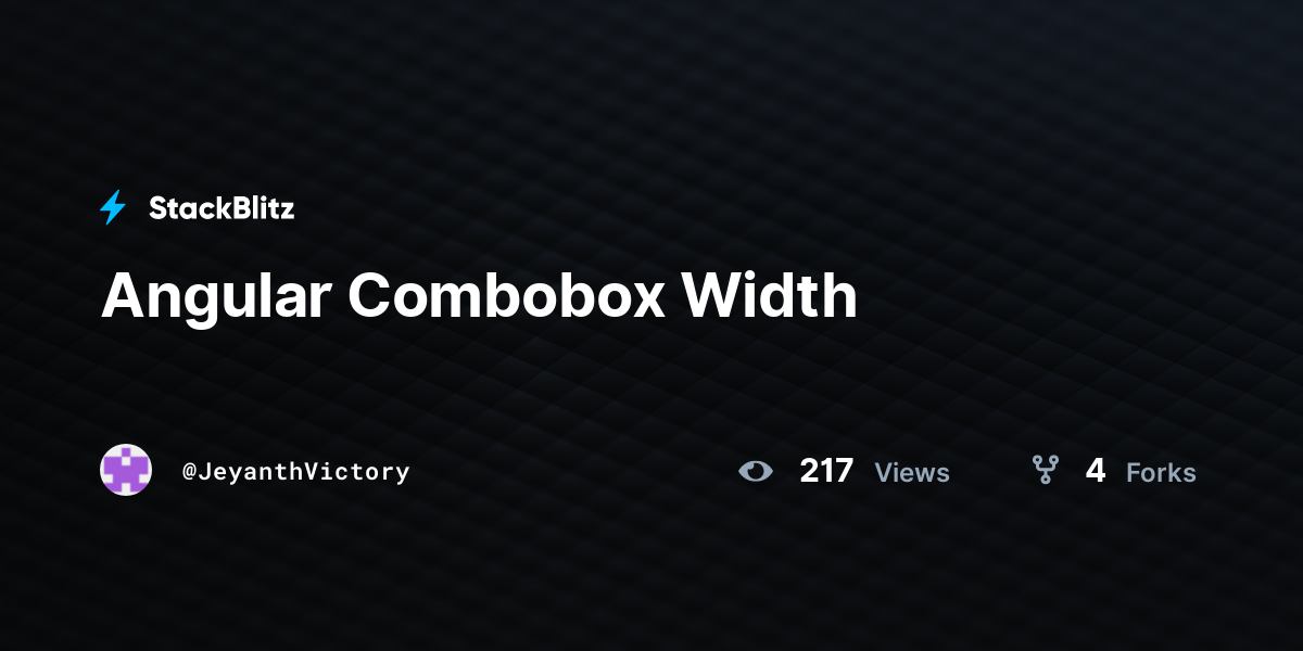 Angular Combobox Width - StackBlitz