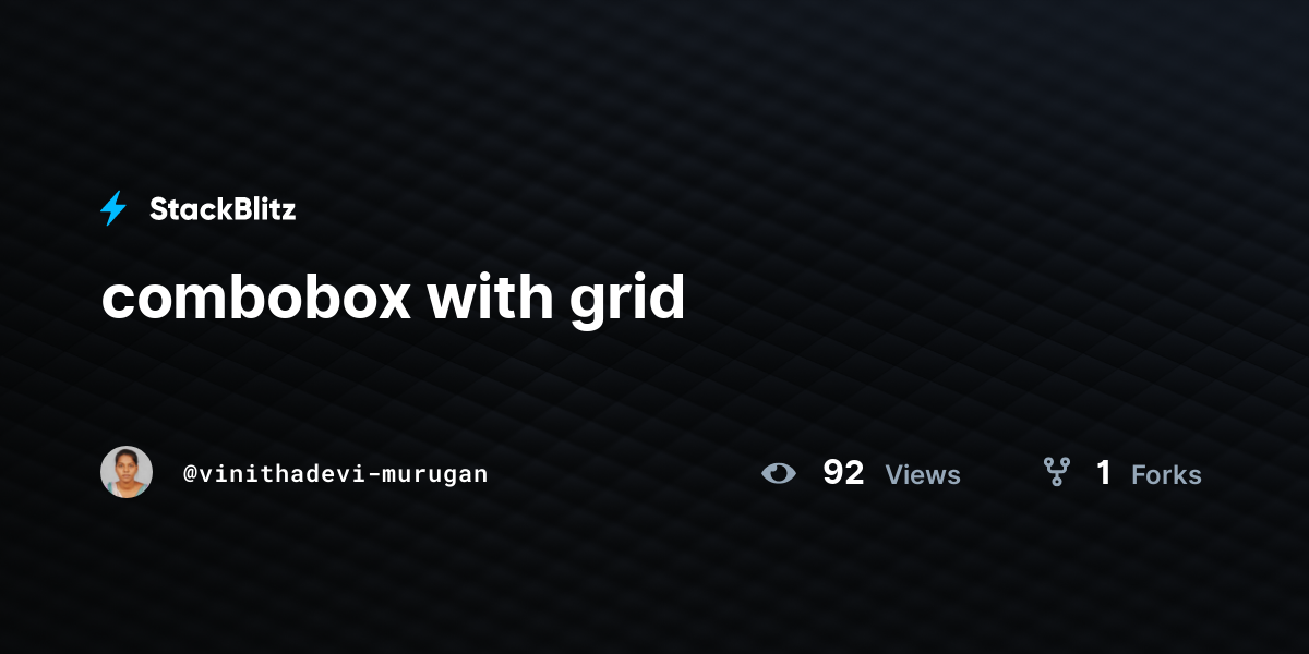 combobox with grid - StackBlitz