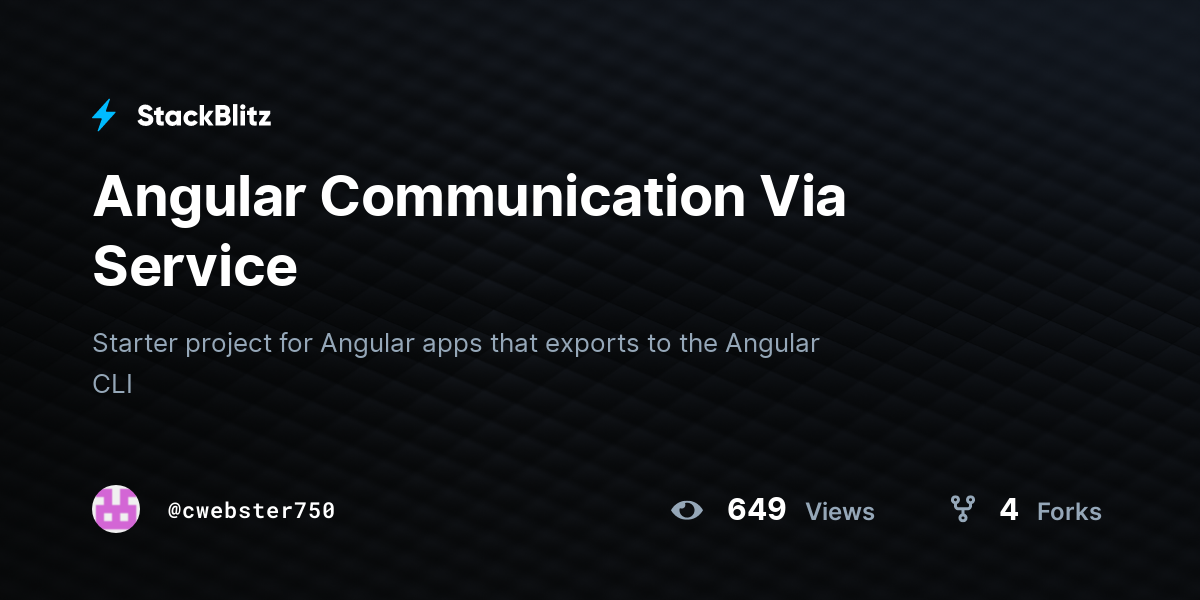 Angular Communication Via Service - StackBlitz