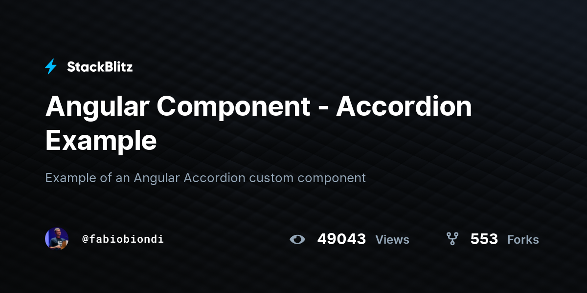 Angular Component - Accordion Example - StackBlitz