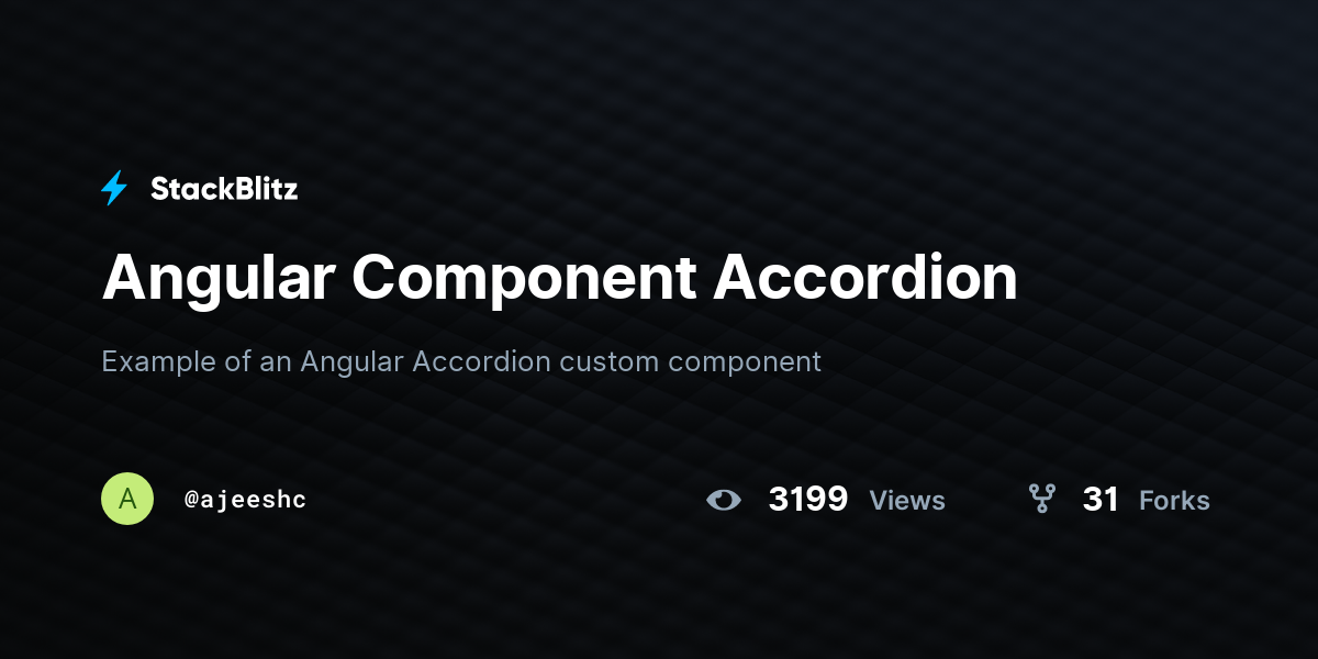 Angular Component Accordion - StackBlitz