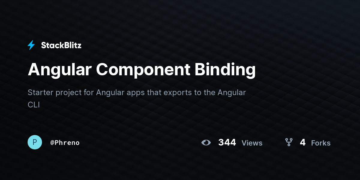 Angular Component Binding - StackBlitz