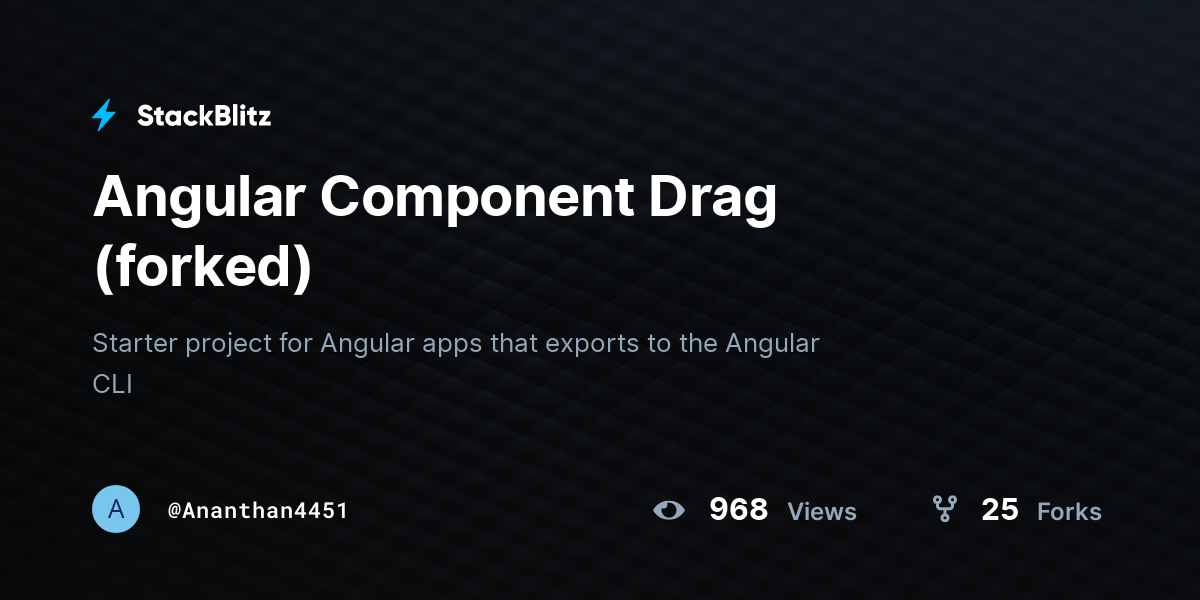 Angular Component Drag (forked) - StackBlitz