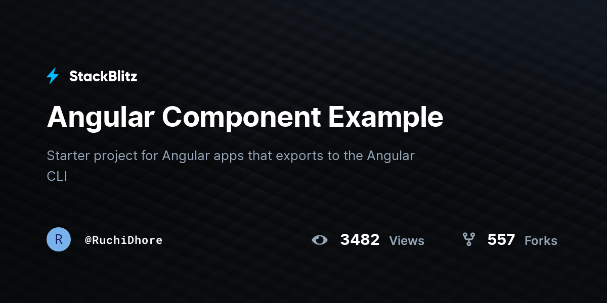 Angular Component Example StackBlitz