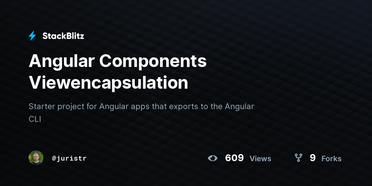 Angular Components Viewencapsulation - StackBlitz