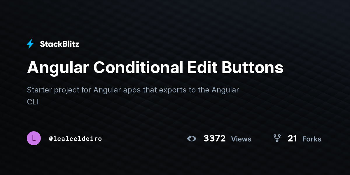 Angular Conditional Edit Buttons - StackBlitz