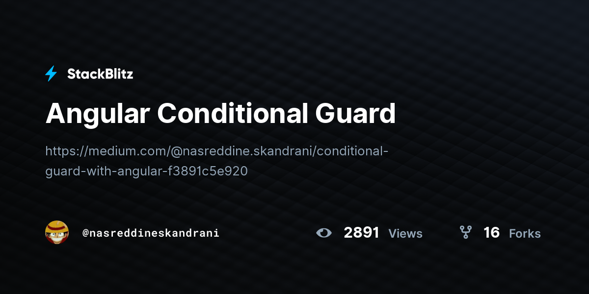 Angular Conditional Guard - StackBlitz