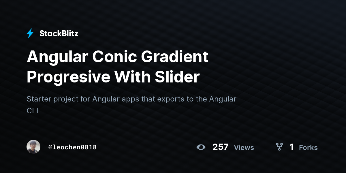 Angular Conic Gradient Progresive With Slider StackBlitz