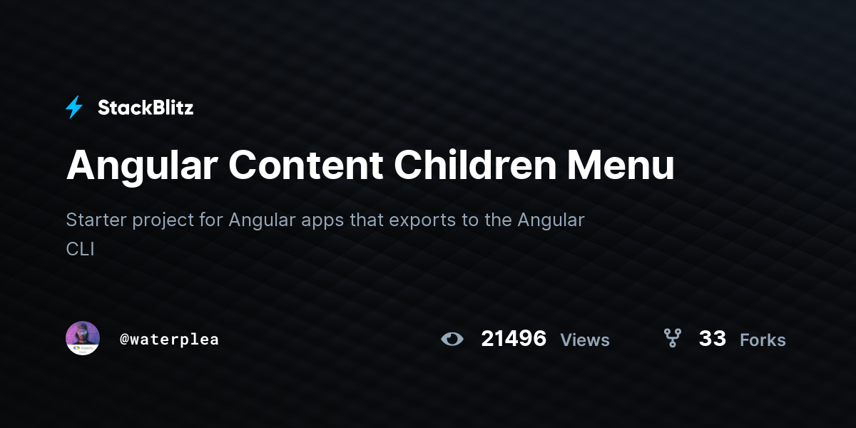 Angular Content Children Menu - StackBlitz