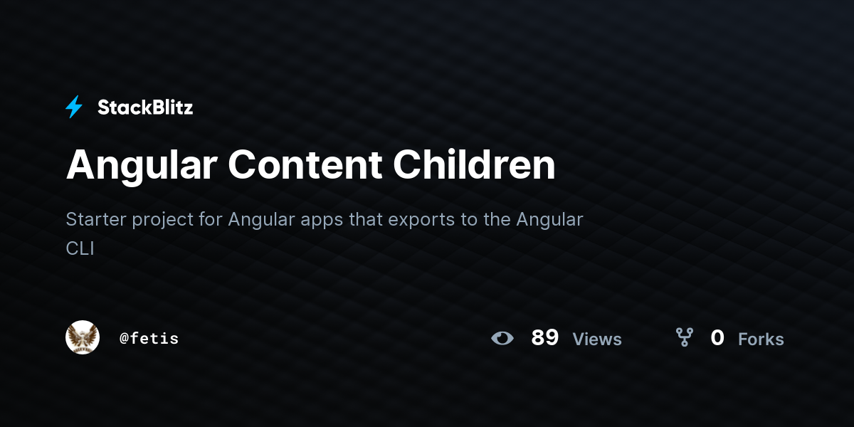 Angular Content Children - StackBlitz