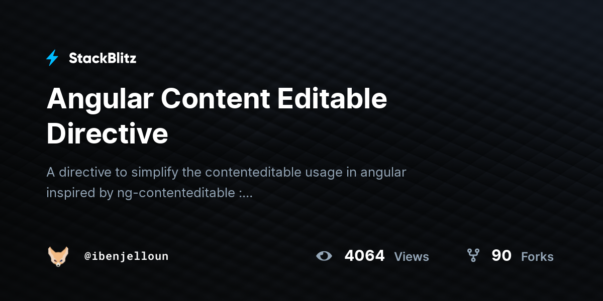 Angular Content Editable Directive - StackBlitz