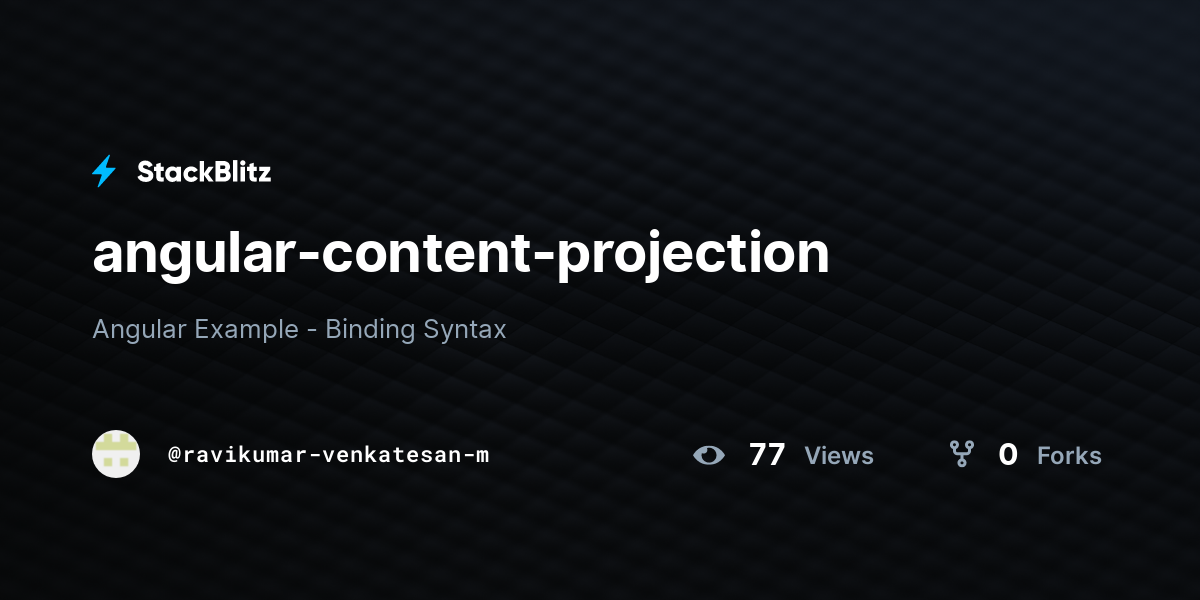 content projection in angular stackblitz