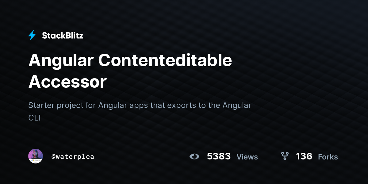 Angular Contenteditable Accessor - StackBlitz