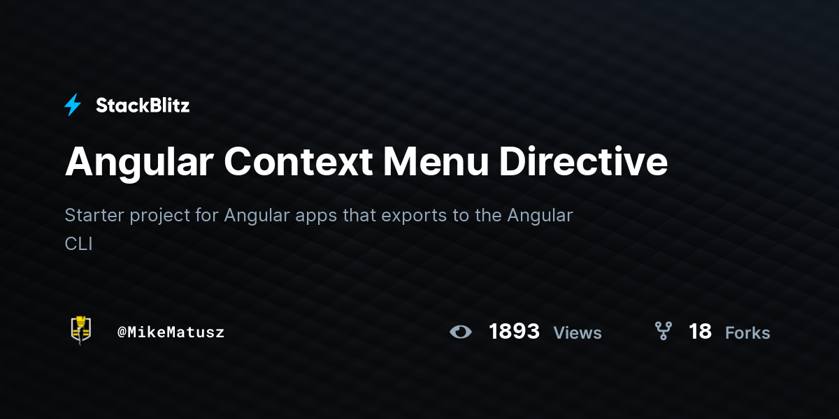 Angular Context Menu Directive - StackBlitz