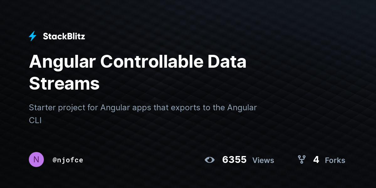 Angular Controllable Data Streams - StackBlitz