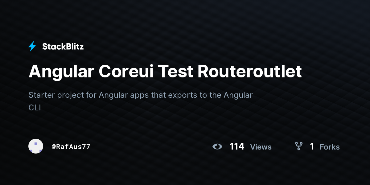 Angular Coreui Test Routeroutlet Stackblitz