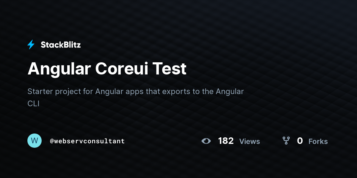 Angular Coreui Test - StackBlitz