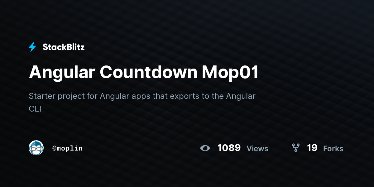 Angular Countdown Mop01 - StackBlitz
