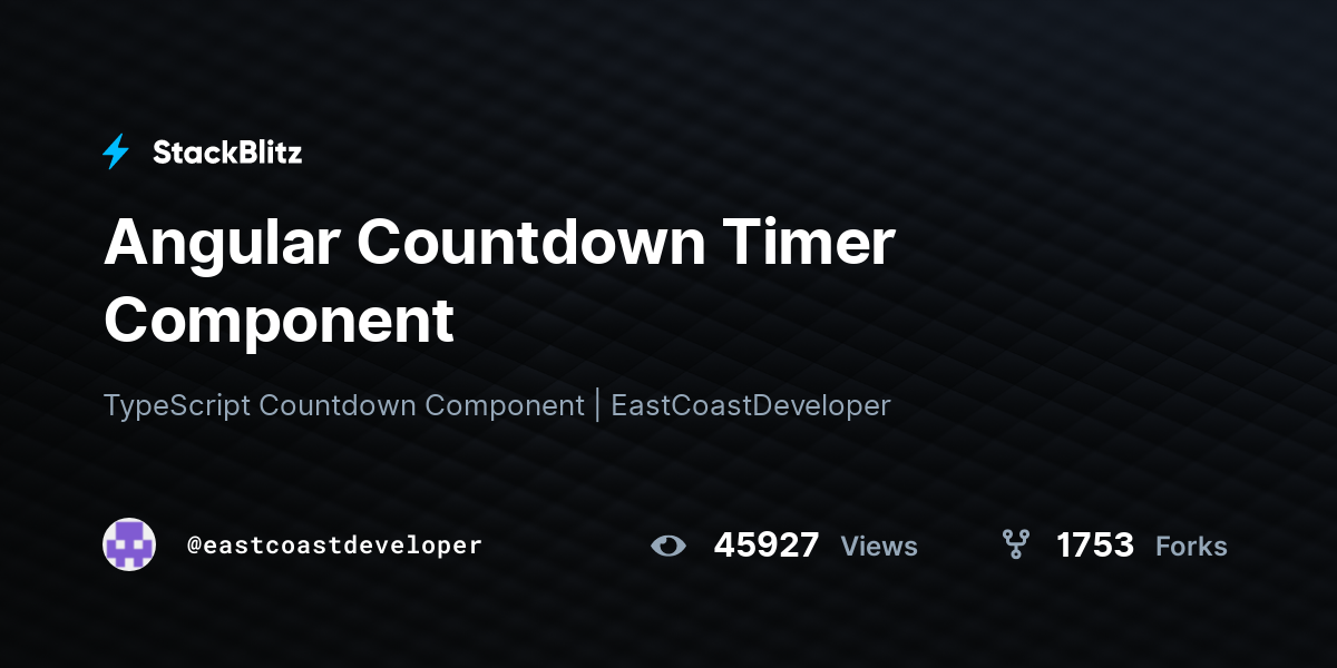 Angular Countdown Timer Component - StackBlitz