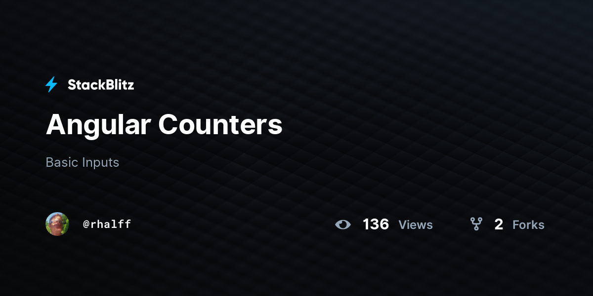 Angular Counters - StackBlitz