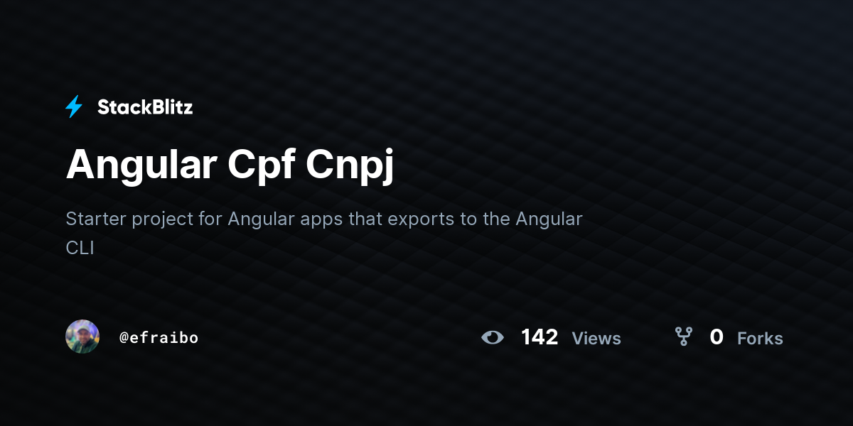 Angular Cpf Cnpj - StackBlitz