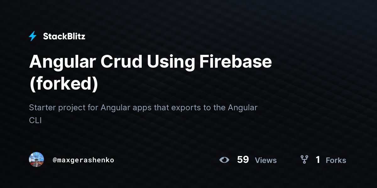 Angular Crud Using Firebase (forked) - StackBlitz
