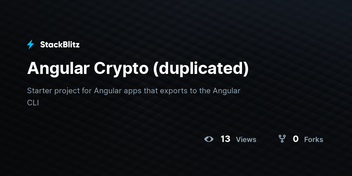 Angular Crypto (duplicated) - StackBlitz