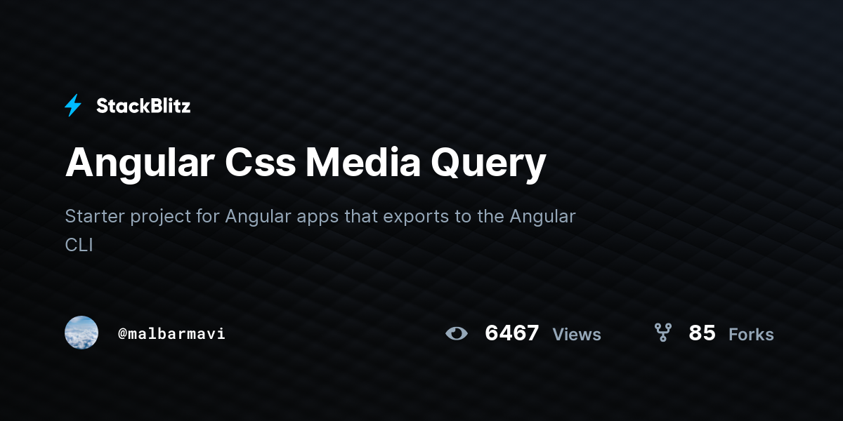 Angular Css Media Query - StackBlitz