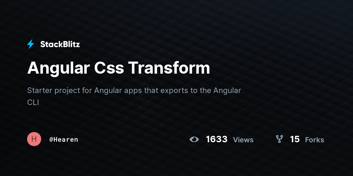 Angular Css Transform - StackBlitz