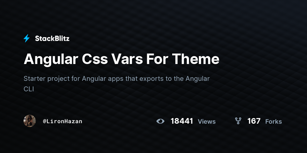 Angular Css Vars For Theme - StackBlitz