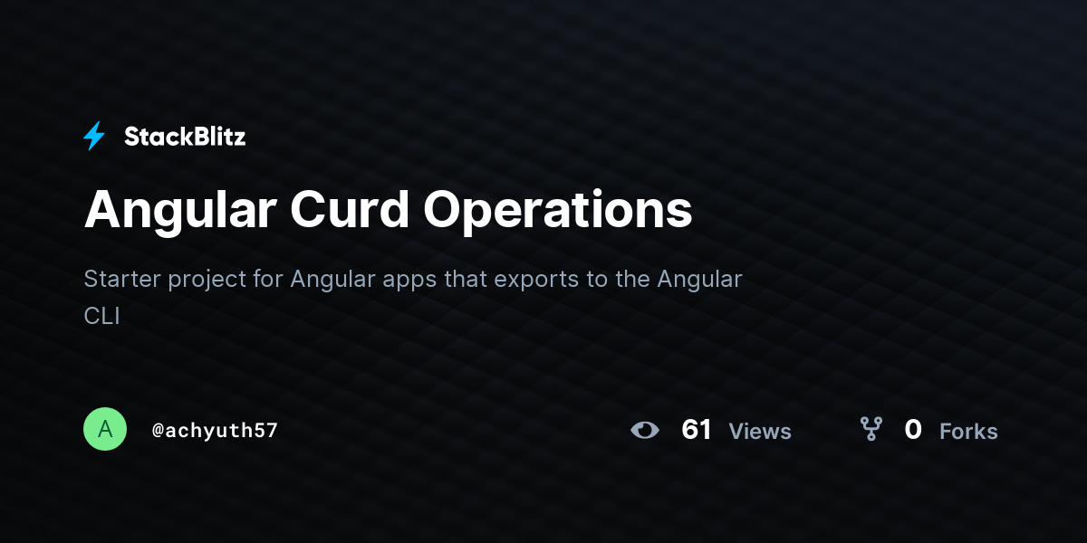 Angular Curd Operations - StackBlitz