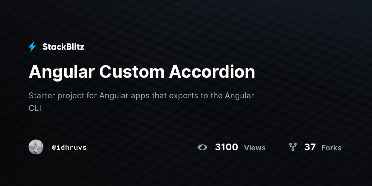 Angular Custom Accordion - StackBlitz