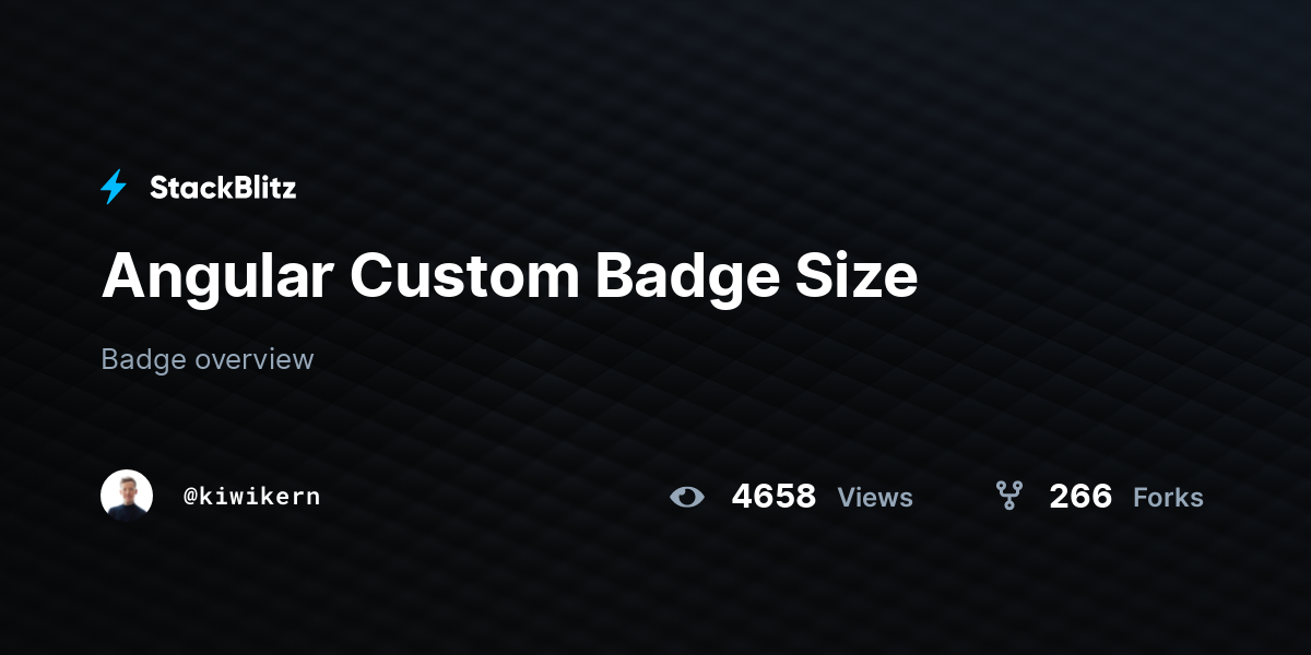 Angular Custom Badge Size - StackBlitz