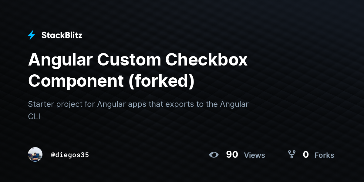 Angular Custom Checkbox Component (forked) - StackBlitz