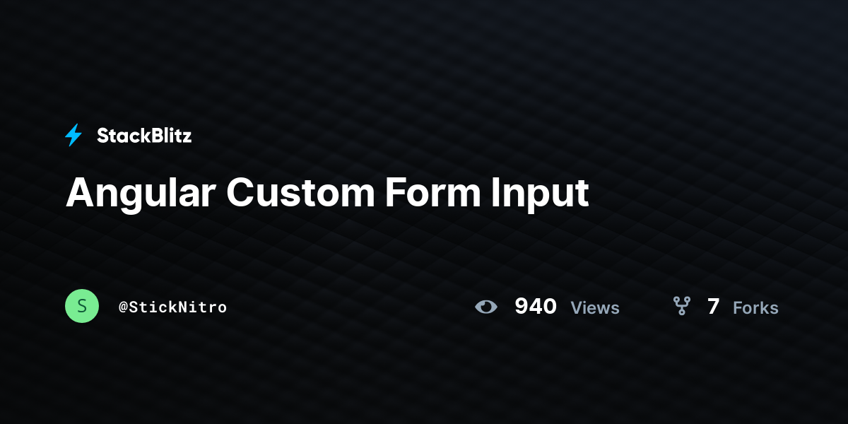 Angular Custom Form Input - StackBlitz