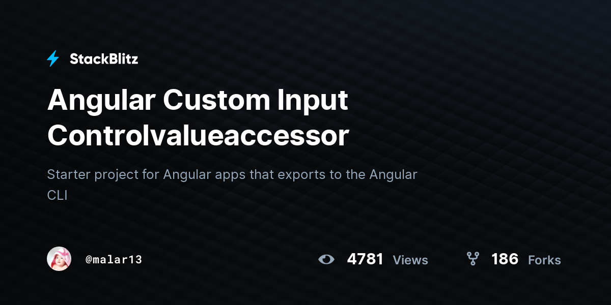 Angular Custom Input Controlvalueaccessor - StackBlitz