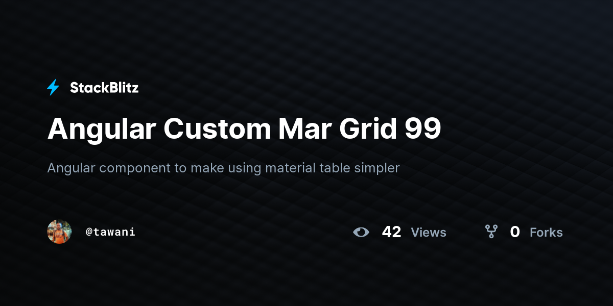 Angular Custom Mar Grid 99 - StackBlitz