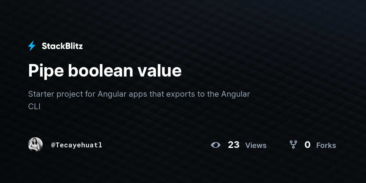 Pipe boolean value stackblitz